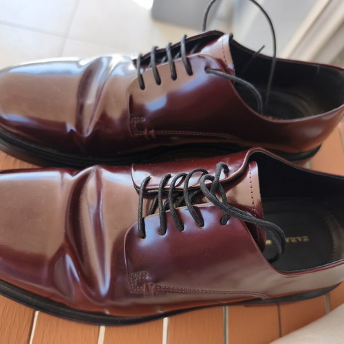 Zara burgundy polished men's shoes size 44