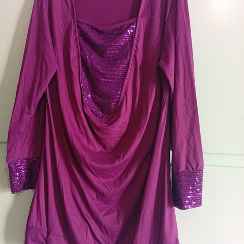 Blouse dress purple with sequins new, size XL