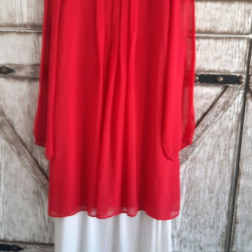 Red chiffon dress like new, size XL