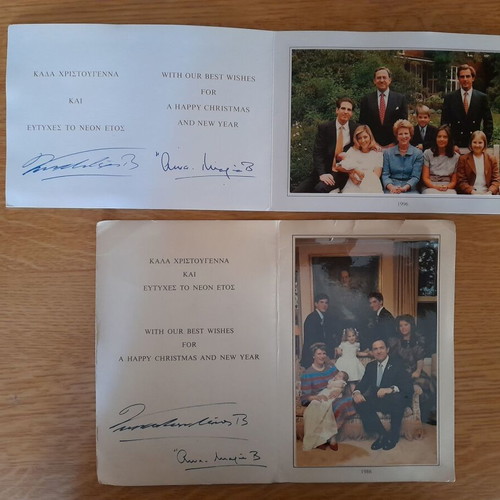 Greeting Cards from the Royal Family 1986 and 1996 used with authentic signatures