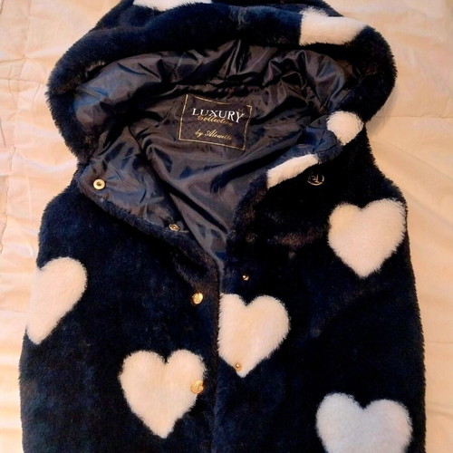 Alouette sleeveless fur jacket new, blue, for 6-year-old girl