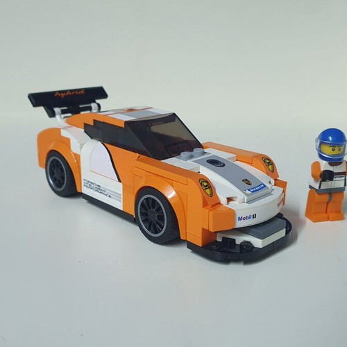 Lego 75912 Porsche 911 GT Finish Line used orange car