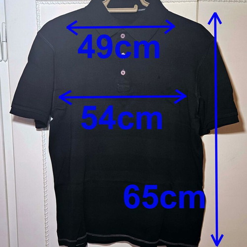 Men's black striped T-shirt, size L, cotton