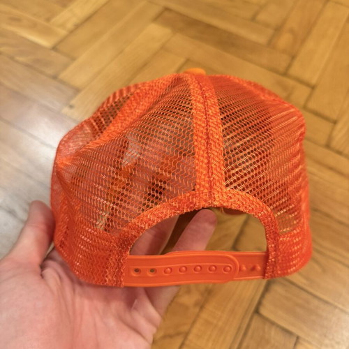 Orange hat with colorful pattern new, unused