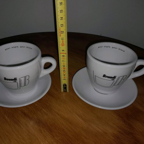Buondi double espresso cups 2 pieces like new with saucers