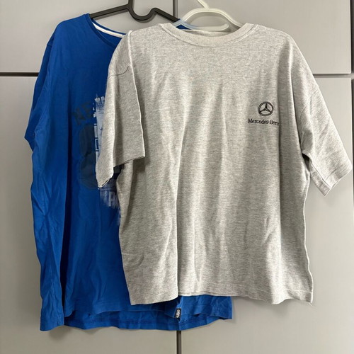 Set of 2 men's XL Mercedes-Benz t-shirts and blue long sleeve like new