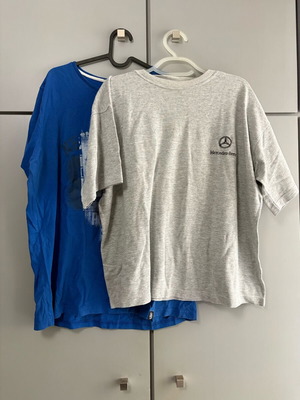 Set of 2 men's XL Mercedes-Benz t-shirts and blue long sleeve like new