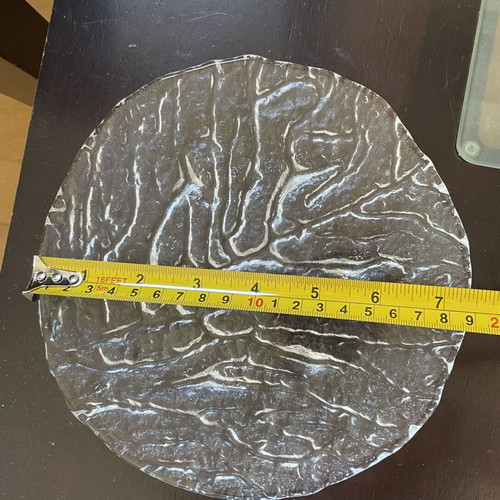 Vintage glass plates set of 6 with embossed ice pattern like new