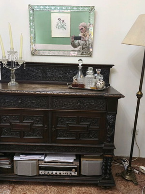 Αλεξανδρινός Σκαλιστός Μπουφές Μεταχειρισμένος Από Μασίφ Ξύλο