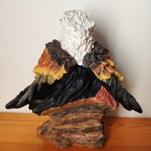 Vintage Native American Chief Bust Statue used, bald eagle head
