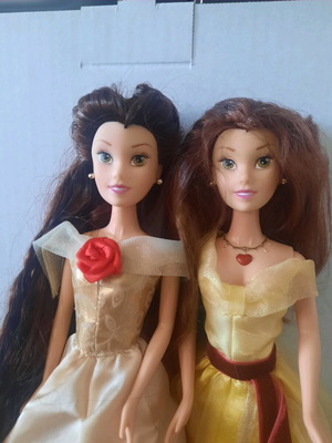 Кукли Princess Belle и Simba употребявани, с дълга коса и пеене