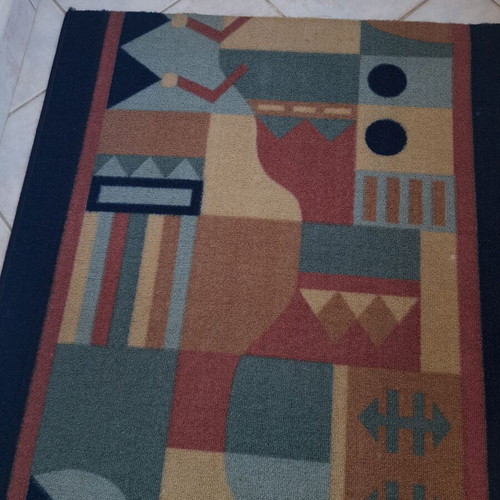 Rugs used, set of 2 colorful runners with anti-slip backing