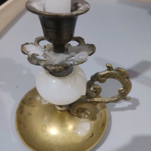 Brass ornate candlestick used