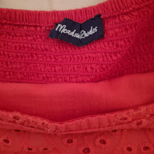 Meadow Rhodes maxi dress embroidered, like new, raspberry red