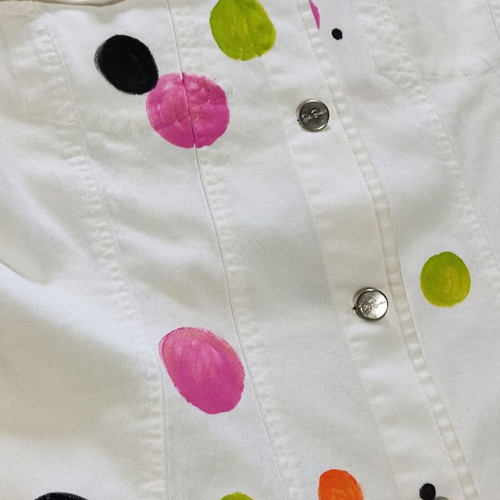 Betty Barclay jacket white hand-painted, XL, like new