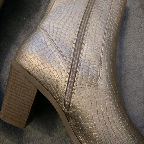 Women's gold ankle boots new size 41 with 8 cm heel