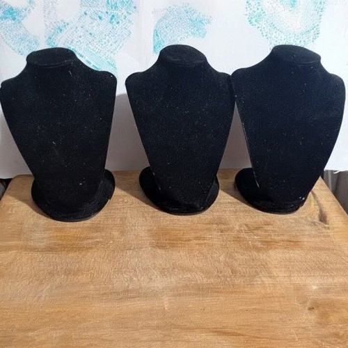 Velvet necklace displays used, set of 3 pieces