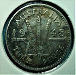  3 Pence 1948 - George VI (without "IND:IMP") 1949-1952 .