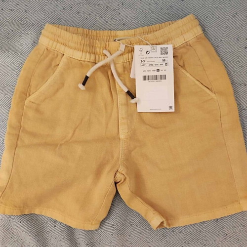 Zara Kids shorts new with tags, size 2-3 years, yellow cotton