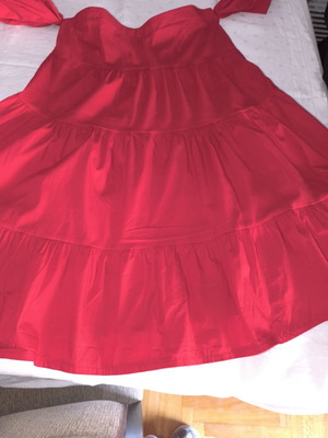 Red mini dress Susy Mix like new with ruffles and strapless design
