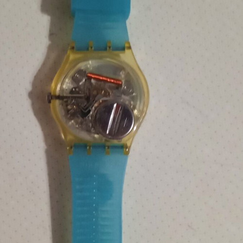 Swatch Bloop Bloop 1990 wristwatch like new, turquoise