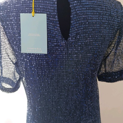 Compania Fantastica long formal dress with sequins new, blue