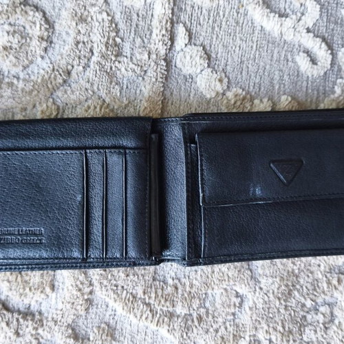Leather wallet used, black