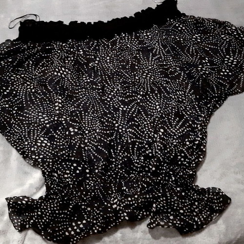 Zara cocktail top used, silk, black and white, sizes L to XL
