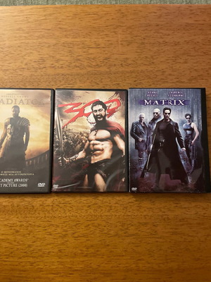DVD Πακέτο Gladiator, 300, The Matrix μεταχειρισμένα, περιπέτεια δράσης