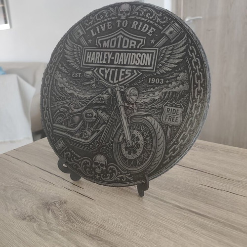 Harley-Davidson decorative slate with base, new