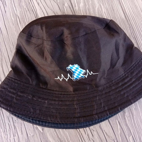 Black Bucket Hat souvenir of Bavaria, like new