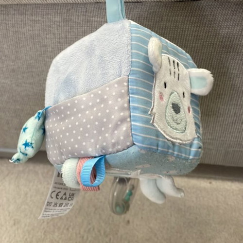 Activity cube for babies used, mirror worn