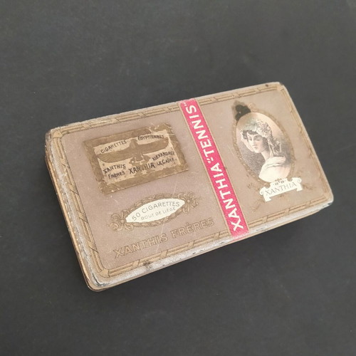 Xanthia "Tennis" vintage tin cigarette box 1920s