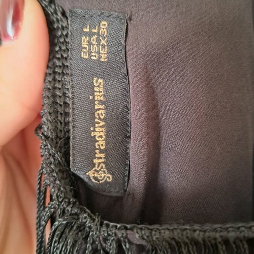 Stradivarius jumpsuit like new, black with fringes