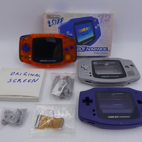 Set of 3 used Game Boy Advance (GBA) consoles with original screen and parts
