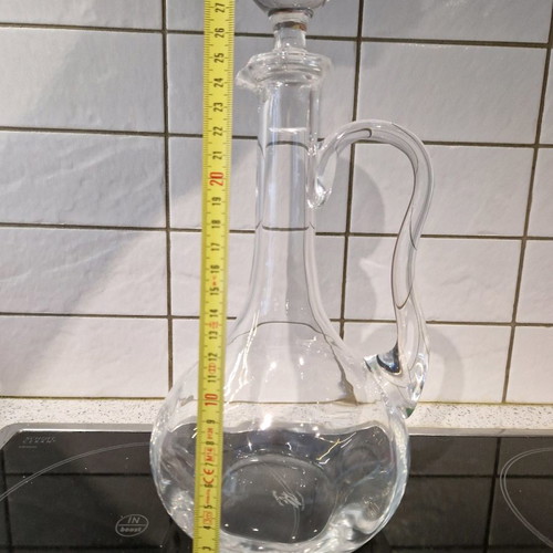 Cristallerie de Haute Bretagne wine carafe new, handmade, made in France