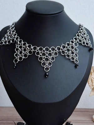 Handmade Stainless Steel Chainmail Choker new, black and silver