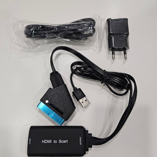 SCART σε HDMI μετατροπέας 1080P νέος με καλώδια για TV, DVD, PS2, VHS, Xbox