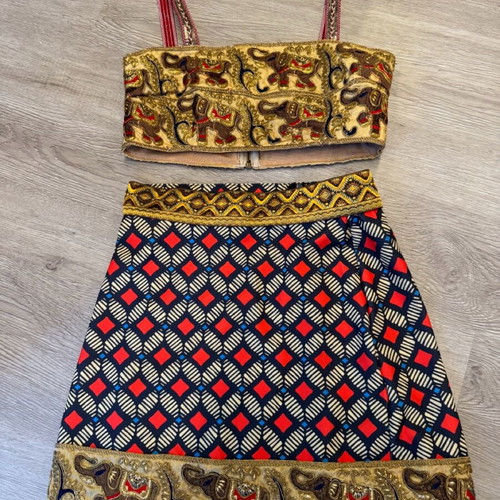 Mallory the label bustier and mini skirt set like new, ethnic style