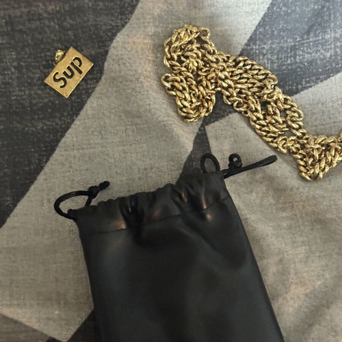Gold Plated Cuban Chain with Sup Pendant used