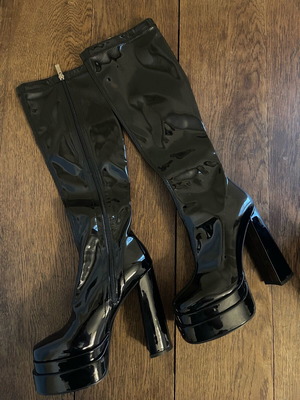 Patent leather boots