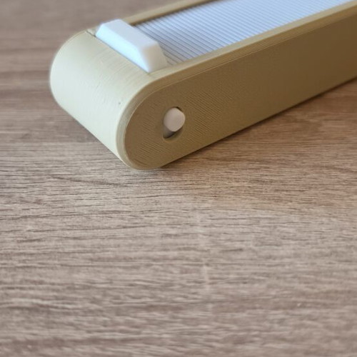 Toothbrush sliding travel case with lock new, beige PLA plastic