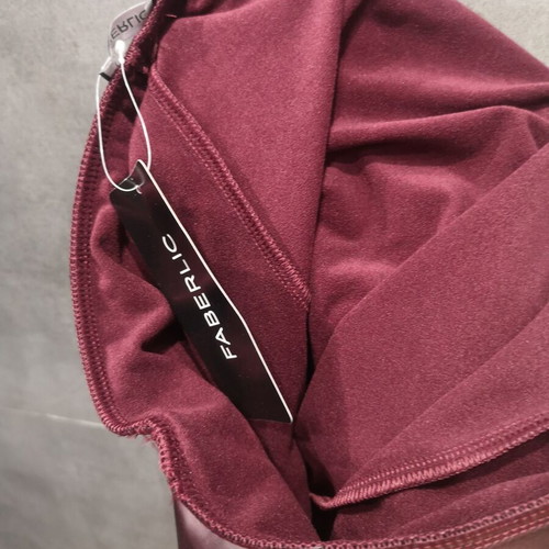 Eco Leather Leggings and Textured Knit Polo Set, New, Size S, Bordeaux