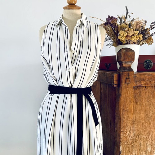 Backless Dress The Line Project new, black and white, size S