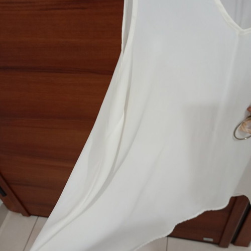 Primark A-line blouse with long necklace new, white, XXL
