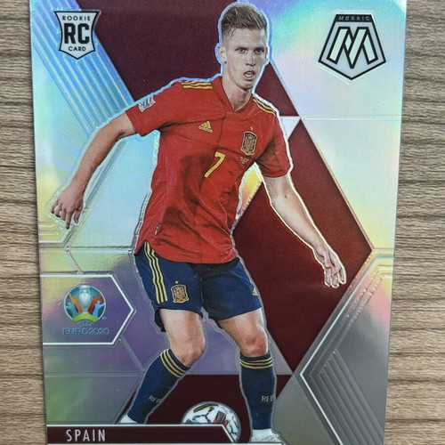 2021 Panini Mosaic UEFA Euro Soccer Dani Olmo Silver Prizm Card like new