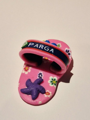 3D Pink Slipper Parga Refrigerator Magnet New Polymer Clay