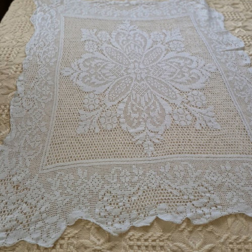 Handmade Crochet Table Runner 80x110 White