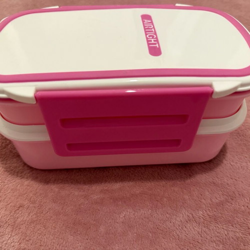 Pink food container new, plastic for school and work