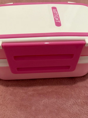 Pink food container new, plastic for school and work